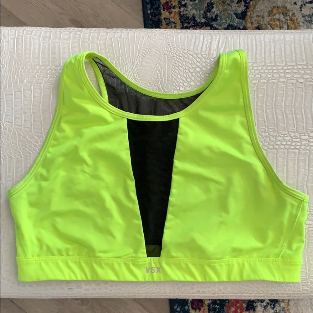 VICTORIA SECRET I Lime green and mesh sports bra